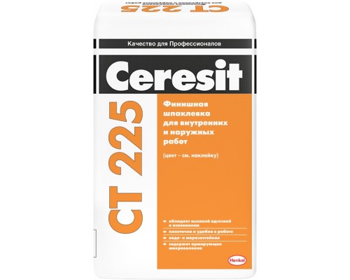 Шпаклевка фасадная финишная Церезит (Ceresit) СТ225, серая, 25кг